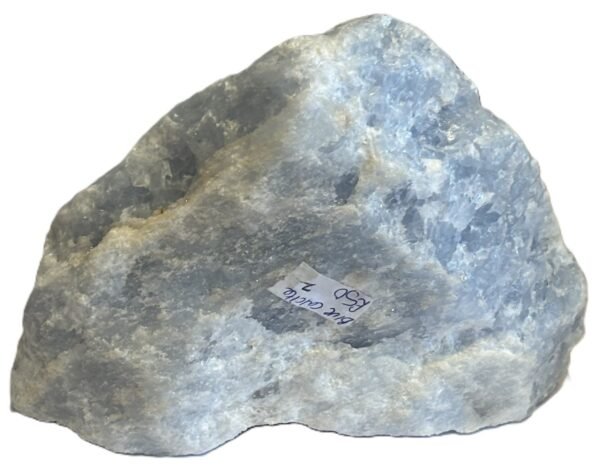 Natural rough blue calcite mineral specimen2 3 sians emporium Rough natural blue calcite crystal specimen showing soft sky blue colouration and raw crystalline texture